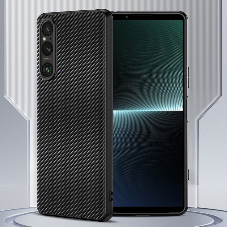 เคสโทรศัพท์พิมพ์พื้นผิวคาร์บอนไฟเบอร์บางเฉียบ, For Sony Xperia 10 VII, For Sony Xperia 1 VII, For Sony Xperia 10 VI, For Sony Xperia 1 VI, For Sony Xperia 1 V