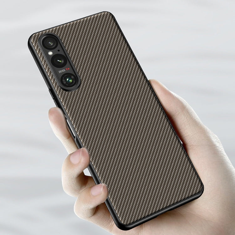 เคสโทรศัพท์พิมพ์พื้นผิวคาร์บอนไฟเบอร์บางเฉียบ, For Sony Xperia 10 VII, For Sony Xperia 1 VII, For Sony Xperia 10 VI, For Sony Xperia 1 VI, For Sony Xperia 1 V