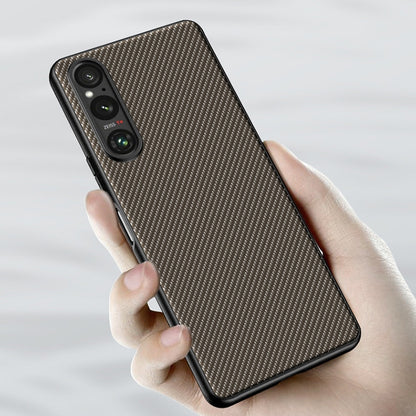 เคสโทรศัพท์พิมพ์พื้นผิวคาร์บอนไฟเบอร์บางเฉียบ, For Sony Xperia 10 VII, For Sony Xperia 1 VII, For Sony Xperia 10 VI, For Sony Xperia 1 VI, For Sony Xperia 1 V