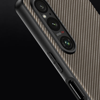 เคสโทรศัพท์พิมพ์พื้นผิวคาร์บอนไฟเบอร์บางเฉียบ, For Sony Xperia 10 VII, For Sony Xperia 1 VII, For Sony Xperia 10 VI, For Sony Xperia 1 VI, For Sony Xperia 1 V
