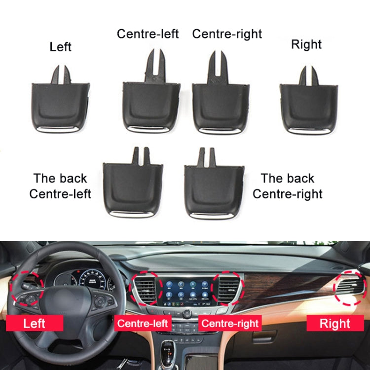 สำหรับ Buick LaCrosse 2016-2021 ซ้ายมือรถเครื่องปรับอากาศ Air Outlet Paddle 26680098, Front Row Left Side, Front Row Middle Left Side, Front Row Middle Right Side, Front Row Right Side, Rear Row Middle Left Side, Rear Row Middle Right Side