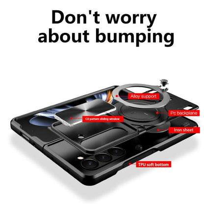 ซองใส่โทรศัพท์แบบแม่เหล็ก Camshield แบบเลื่อนพื้นผิวซีดี, For Samsung Galaxy Z Fold7, For Samsung Galaxy Z Fold5