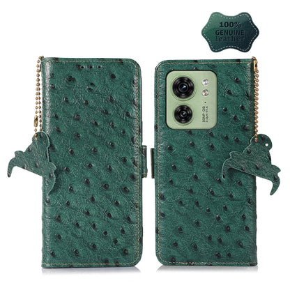 เคสโทรศัพท์ RFID หนังแท้ลายนกกระจอกเทศ, For Motorola Edge 70 Fusion 5G, For Motorola Moto G06 4G, For Motorola Moto G56 5G, For Motorola Edge 60 Fusion, For Motorola Edge 50 Neo, For Motorola Moto G14 4G, For Motorola Edge 40