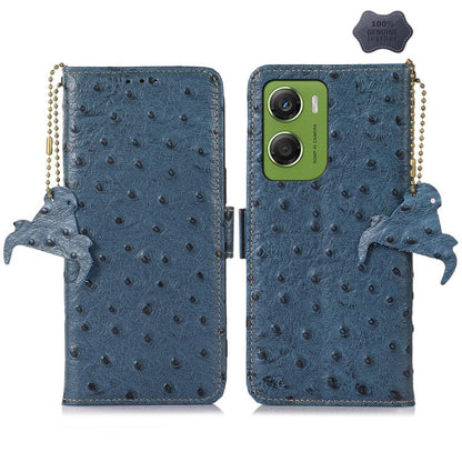 เคสโทรศัพท์ RFID หนังแท้ลายนกกระจอกเทศ, For Motorola Edge 70 Fusion 5G, For Motorola Moto G06 4G, For Motorola Moto G56 5G, For Motorola Edge 60 Fusion, For Motorola Edge 50 Neo, For Motorola Moto G14 4G, For Motorola Edge 40