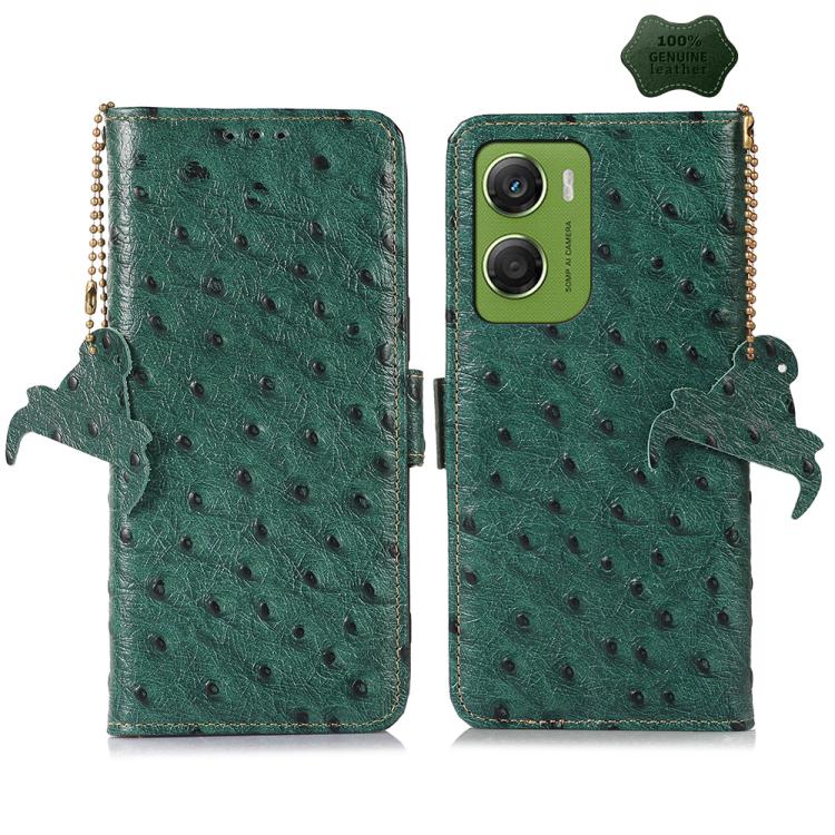 เคสโทรศัพท์ RFID หนังแท้ลายนกกระจอกเทศ, For Motorola Edge 70 Fusion 5G, For Motorola Moto G06 4G, For Motorola Moto G56 5G, For Motorola Edge 60 Fusion, For Motorola Edge 50 Neo, For Motorola Moto G14 4G, For Motorola Edge 40