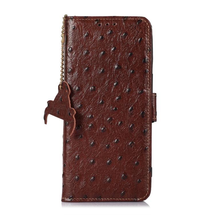 เคสโทรศัพท์ RFID หนังแท้ลายนกกระจอกเทศ, For Motorola Edge 70 Fusion 5G, For Motorola Moto G06 4G, For Motorola Moto G56 5G, For Motorola Edge 60 Fusion, For Motorola Edge 50 Neo, For Motorola Moto G14 4G, For Motorola Edge 40