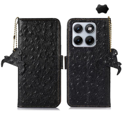 เคสโทรศัพท์ RFID หนังแท้ลายนกกระจอกเทศ, For Motorola Edge 70 Fusion 5G, For Motorola Moto G06 4G, For Motorola Moto G56 5G, For Motorola Edge 60 Fusion, For Motorola Edge 50 Neo, For Motorola Moto G14 4G, For Motorola Edge 40