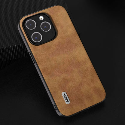 ABEEL Retro Litchi Texture PU เคสโทรศัพท์, For iPhone 15 Pro Max, For iPhone 15 Pro, For iPhone 15 Plus, For iPhone 15, For iPhone 14 Plus, For iPhone 14, For iPhone 14 Pro, For iPhone 14 Pro Max