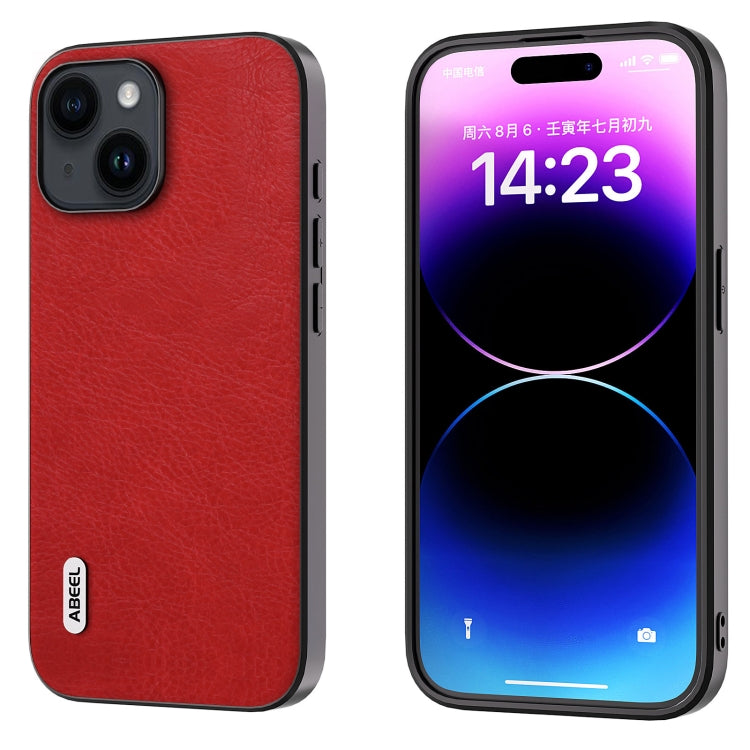 ABEEL Retro Litchi Texture PU เคสโทรศัพท์, For iPhone 15 Pro Max, For iPhone 15 Pro, For iPhone 15 Plus, For iPhone 15, For iPhone 14 Plus, For iPhone 14, For iPhone 14 Pro, For iPhone 14 Pro Max
