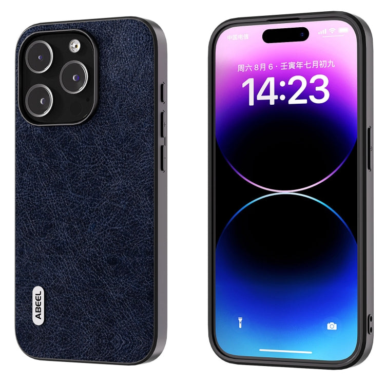 ABEEL Retro Litchi Texture PU เคสโทรศัพท์, For iPhone 15 Pro Max, For iPhone 15 Pro, For iPhone 15 Plus, For iPhone 15, For iPhone 14 Plus, For iPhone 14, For iPhone 14 Pro, For iPhone 14 Pro Max