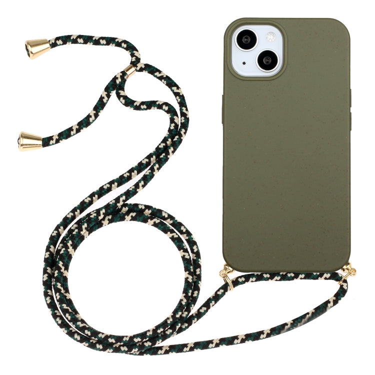 วัสดุฟางข้าวสาลี + เคสโทรศัพท์ TPU พร้อมเชือกเส้นเล็ก, For iPhone 15 Pro Max, For iPhone 15 Pro, For iPhone 15 Plus, For iPhone 15