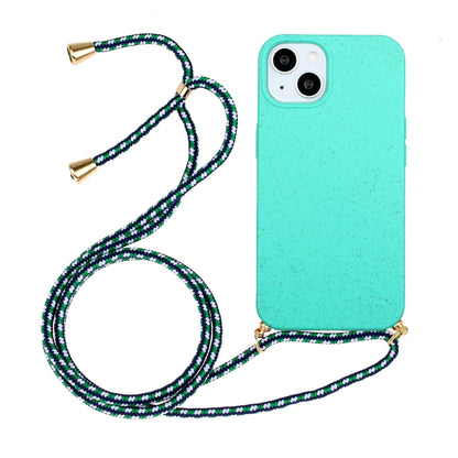 วัสดุฟางข้าวสาลี + เคสโทรศัพท์ TPU พร้อมเชือกเส้นเล็ก, For iPhone 15 Pro Max, For iPhone 15 Pro, For iPhone 15 Plus, For iPhone 15