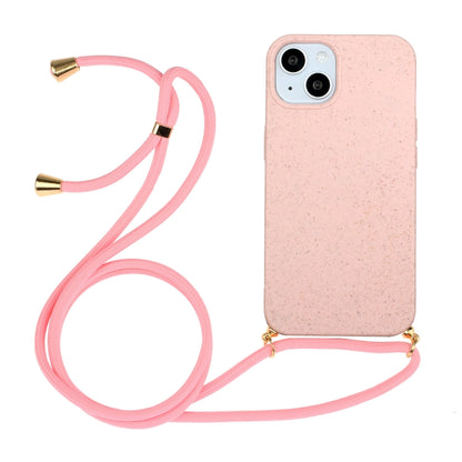 วัสดุฟางข้าวสาลี + เคสโทรศัพท์ TPU พร้อมเชือกเส้นเล็ก, For iPhone 15 Pro Max, For iPhone 15 Pro, For iPhone 15 Plus, For iPhone 15