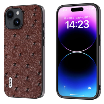 ABEEL เคสโทรศัพท์หนังแท้ลายนกกระจอกเทศ, For iPhone 16 Pro Max, For iPhone 16 Pro, For iPhone 16 Plus, For iPhone 16, For iPhone 15 Pro Max, For iPhone 15 Pro, For iPhone 15 Plus, For iPhone 15, For iPhone 14 Plus, For iPhone 14, For iPhone 14 Pro      ...
