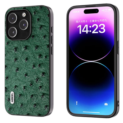 ABEEL เคสโทรศัพท์หนังแท้ลายนกกระจอกเทศ, For iPhone 16 Pro Max, For iPhone 16 Pro, For iPhone 16 Plus, For iPhone 16, For iPhone 15 Pro Max, For iPhone 15 Pro, For iPhone 15 Plus, For iPhone 15, For iPhone 14 Plus, For iPhone 14, For iPhone 14 Pro      ...