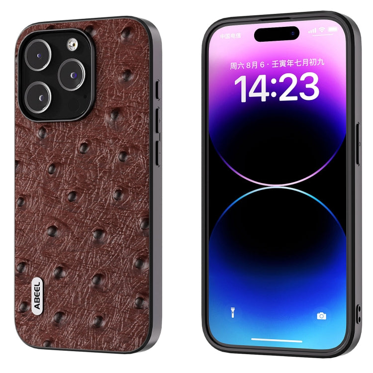 ABEEL เคสโทรศัพท์หนังแท้ลายนกกระจอกเทศ, For iPhone 16 Pro Max, For iPhone 16 Pro, For iPhone 16 Plus, For iPhone 16, For iPhone 15 Pro Max, For iPhone 15 Pro, For iPhone 15 Plus, For iPhone 15, For iPhone 14 Plus, For iPhone 14, For iPhone 14 Pro      ...