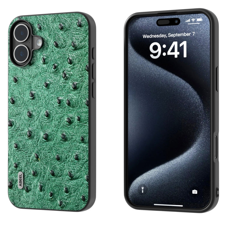 ABEEL เคสโทรศัพท์หนังแท้ลายนกกระจอกเทศ, For iPhone 16 Pro Max, For iPhone 16 Pro, For iPhone 16 Plus, For iPhone 16, For iPhone 15 Pro Max, For iPhone 15 Pro, For iPhone 15 Plus, For iPhone 15, For iPhone 14 Plus, For iPhone 14, For iPhone 14 Pro      ...