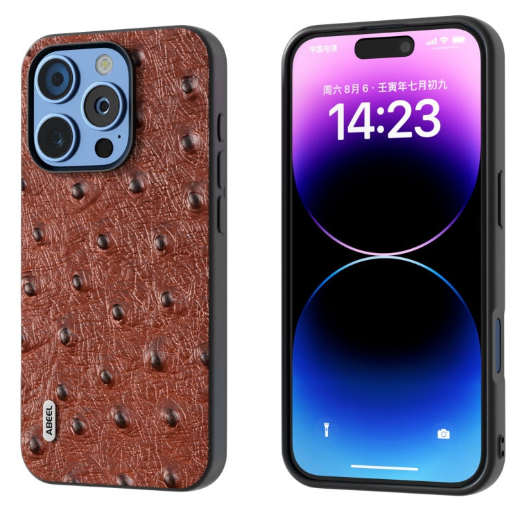 ABEEL เคสโทรศัพท์หนังแท้ลายนกกระจอกเทศ, For iPhone 16 Pro Max, For iPhone 16 Pro, For iPhone 16 Plus, For iPhone 16, For iPhone 15 Pro Max, For iPhone 15 Pro, For iPhone 15 Plus, For iPhone 15, For iPhone 14 Plus, For iPhone 14, For iPhone 14 Pro      ...
