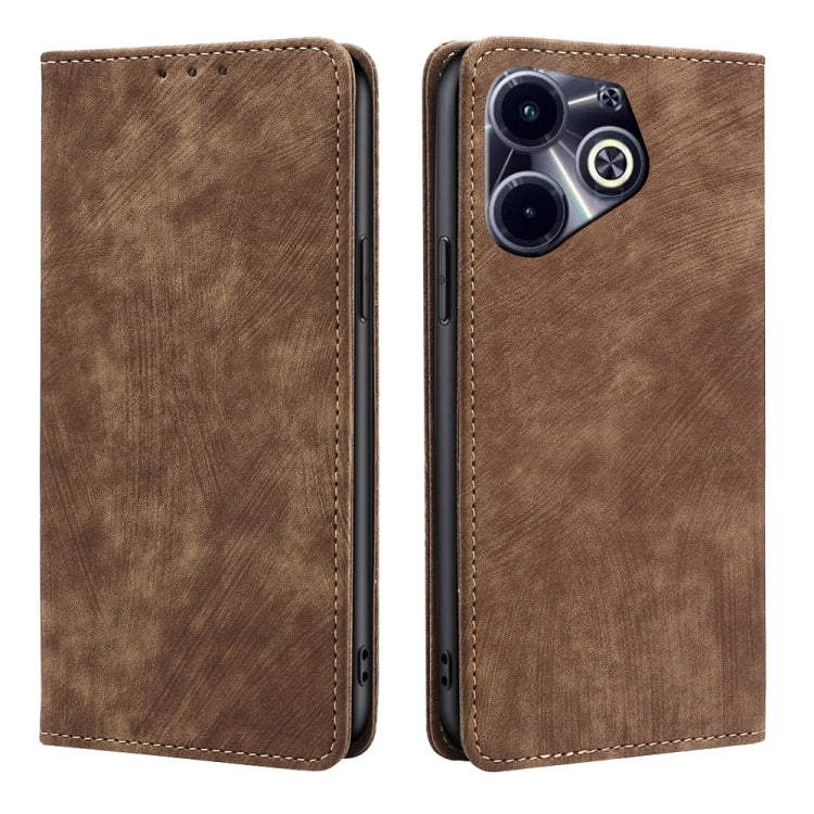 RFID Anti-theft Brush Magnetic Leather Phone Case, For Infinix Hot 50 4G, For Infinix Hot 50 5G, For Infinix Zero 40 4G, For Infinix Note 40 5G, For Infinix Note 40 Pro 4G, For Infinix Note 40 Pro 5G, For Infinix Note 40 4G, For Infinix Hot 40i        ...
