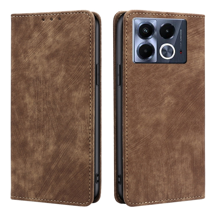 RFID Anti-theft Brush Magnetic Leather Phone Case, For Infinix Hot 50 4G, For Infinix Hot 50 5G, For Infinix Zero 40 4G, For Infinix Note 40 5G, For Infinix Note 40 Pro 4G, For Infinix Note 40 Pro 5G, For Infinix Note 40 4G, For Infinix Hot 40i        ...