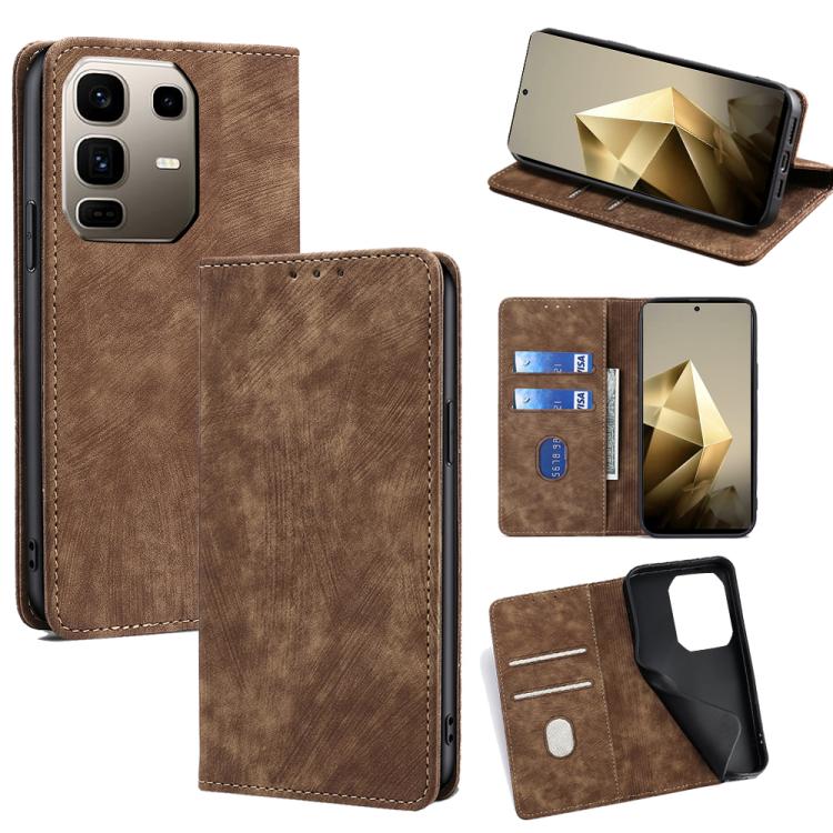RFID Anti-theft Brush Magnetic Leather Phone Case, For Infinix Hot 60 5G, For Infinix Hot 60 Pro+ 4G, For Infinix Hot 60 Pro 4G, For Infinix Smart 10 4G, For Infinix Note 50s 5G, For Infinix Note 50x 5G, For Infinix Note 50 Pro+ 5G, For Infinix Note 50...