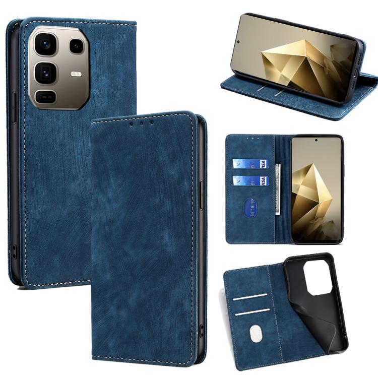 RFID Anti-theft Brush Magnetic Leather Phone Case, For Infinix Hot 60 5G, For Infinix Hot 60 Pro+ 4G, For Infinix Hot 60 Pro 4G, For Infinix Smart 10 4G, For Infinix Note 50s 5G, For Infinix Note 50x 5G, For Infinix Note 50 Pro+ 5G, For Infinix Note 50...