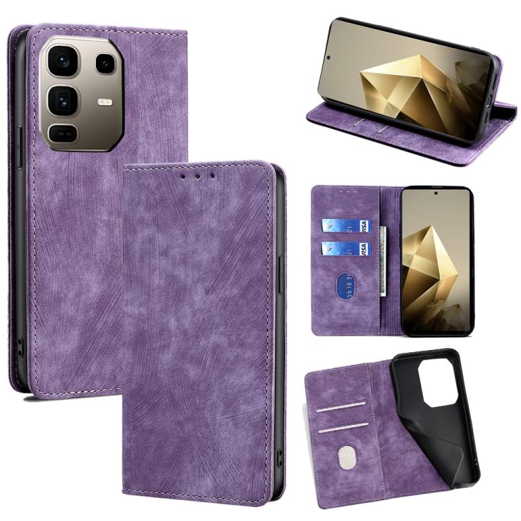 RFID Anti-theft Brush Magnetic Leather Phone Case, For Infinix Hot 60 5G, For Infinix Hot 60 Pro+ 4G, For Infinix Hot 60 Pro 4G, For Infinix Smart 10 4G, For Infinix Note 50s 5G, For Infinix Note 50x 5G, For Infinix Note 50 Pro+ 5G, For Infinix Note 50...