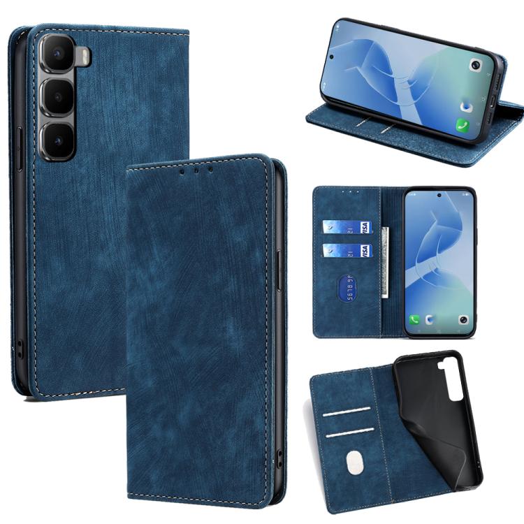 RFID Anti-theft Brush Magnetic Leather Phone Case, For Infinix Hot 60 5G, For Infinix Hot 60 Pro+ 4G, For Infinix Hot 60 Pro 4G, For Infinix Smart 10 4G, For Infinix Note 50s 5G, For Infinix Note 50x 5G, For Infinix Note 50 Pro+ 5G, For Infinix Note 50...