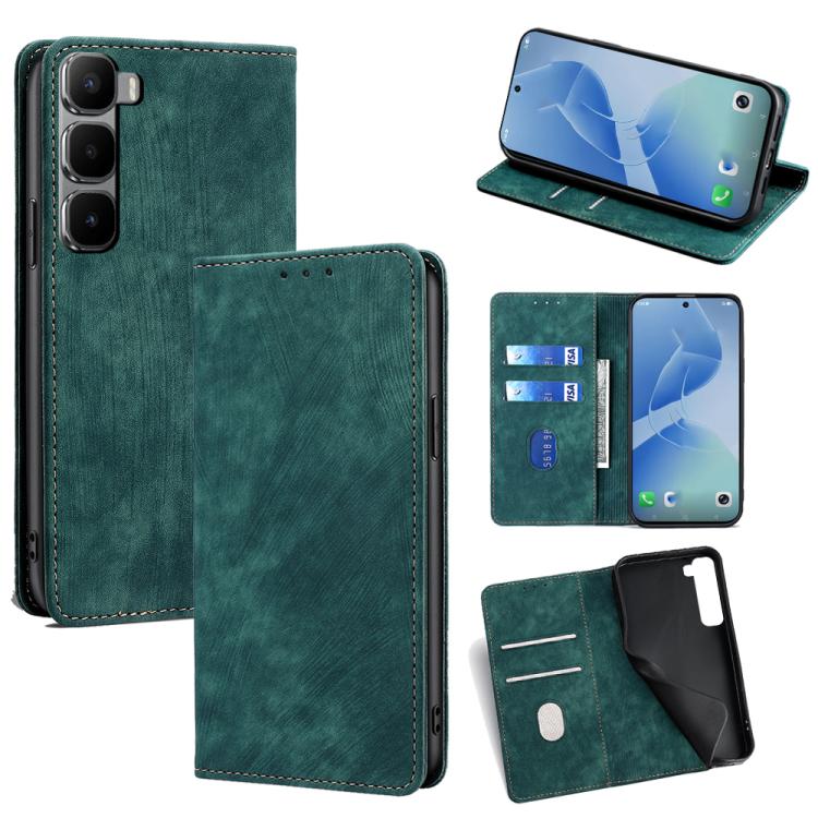 RFID Anti-theft Brush Magnetic Leather Phone Case, For Infinix Hot 60 5G, For Infinix Hot 60 Pro+ 4G, For Infinix Hot 60 Pro 4G, For Infinix Smart 10 4G, For Infinix Note 50s 5G, For Infinix Note 50x 5G, For Infinix Note 50 Pro+ 5G, For Infinix Note 50...