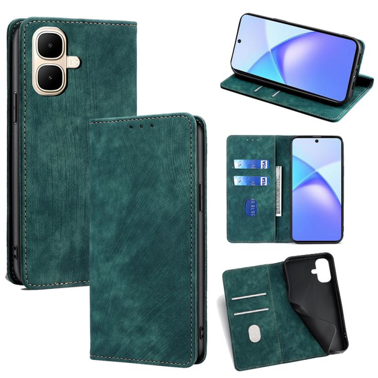 RFID Anti-theft Brush Magnetic Leather Phone Case, For Infinix Hot 60 5G, For Infinix Hot 60 Pro+ 4G, For Infinix Hot 60 Pro 4G, For Infinix Smart 10 4G, For Infinix Note 50s 5G, For Infinix Note 50x 5G, For Infinix Note 50 Pro+ 5G, For Infinix Note 50...