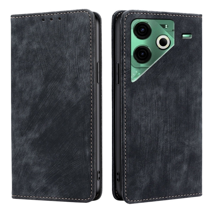 RFID Anti-theft Brush Magnetic Leather Phone Case, For Tecno Spark 30 4G, For Tecno Pova 6 Neo 5G, For Tecno Spark 30C 4G, For Tecno Camon 30 Premier 5G, For Tecno Pova 6 Neo 4G, For Tecno Camon 30 Pro 5G, For Tecno Camon 30, For Tecno Pova 5 Pro      ...