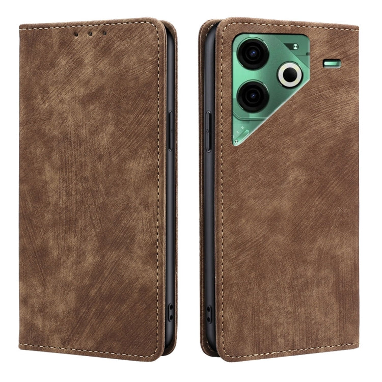 RFID Anti-theft Brush Magnetic Leather Phone Case, For Tecno Spark 30 4G, For Tecno Pova 6 Neo 5G, For Tecno Spark 30C 4G, For Tecno Camon 30 Premier 5G, For Tecno Pova 6 Neo 4G, For Tecno Camon 30 Pro 5G, For Tecno Camon 30, For Tecno Pova 5 Pro      ...