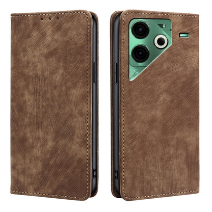 RFID Anti-theft Brush Magnetic Leather Phone Case, For Tecno Spark 30 4G, For Tecno Pova 6 Neo 5G, For Tecno Spark 30C 4G, For Tecno Camon 30 Premier 5G, For Tecno Pova 6 Neo 4G, For Tecno Camon 30 Pro 5G, For Tecno Camon 30, For Tecno Pova 5 Pro      ...