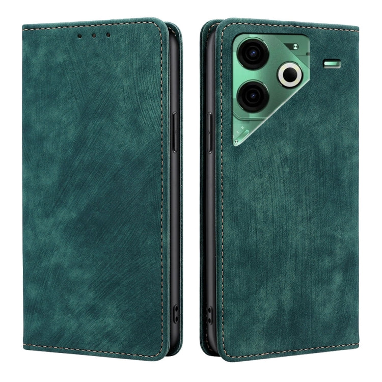 RFID Anti-theft Brush Magnetic Leather Phone Case, For Tecno Spark 30 4G, For Tecno Pova 6 Neo 5G, For Tecno Spark 30C 4G, For Tecno Camon 30 Premier 5G, For Tecno Pova 6 Neo 4G, For Tecno Camon 30 Pro 5G, For Tecno Camon 30, For Tecno Pova 5 Pro      ...