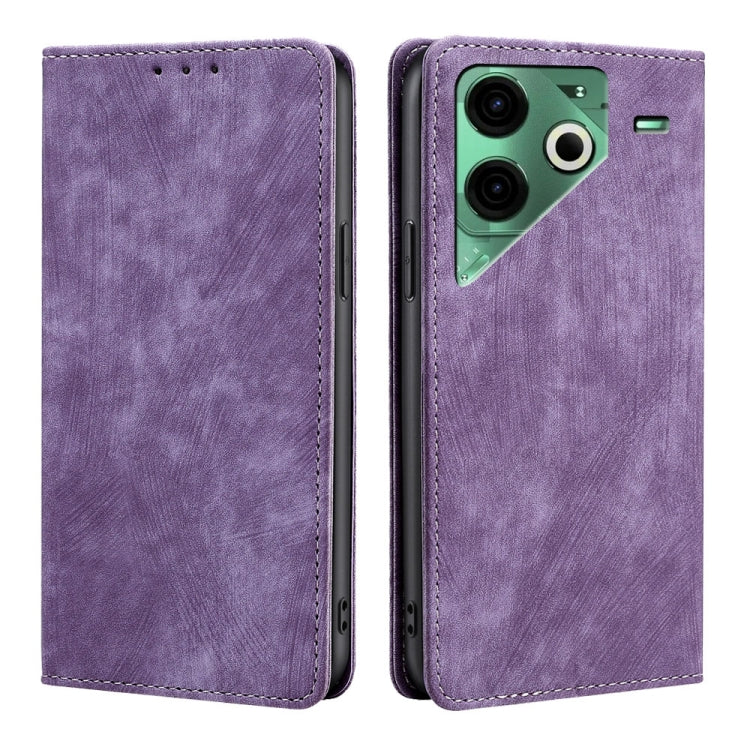 RFID Anti-theft Brush Magnetic Leather Phone Case, For Tecno Spark 30 4G, For Tecno Pova 6 Neo 5G, For Tecno Spark 30C 4G, For Tecno Camon 30 Premier 5G, For Tecno Pova 6 Neo 4G, For Tecno Camon 30 Pro 5G, For Tecno Camon 30, For Tecno Pova 5 Pro      ...