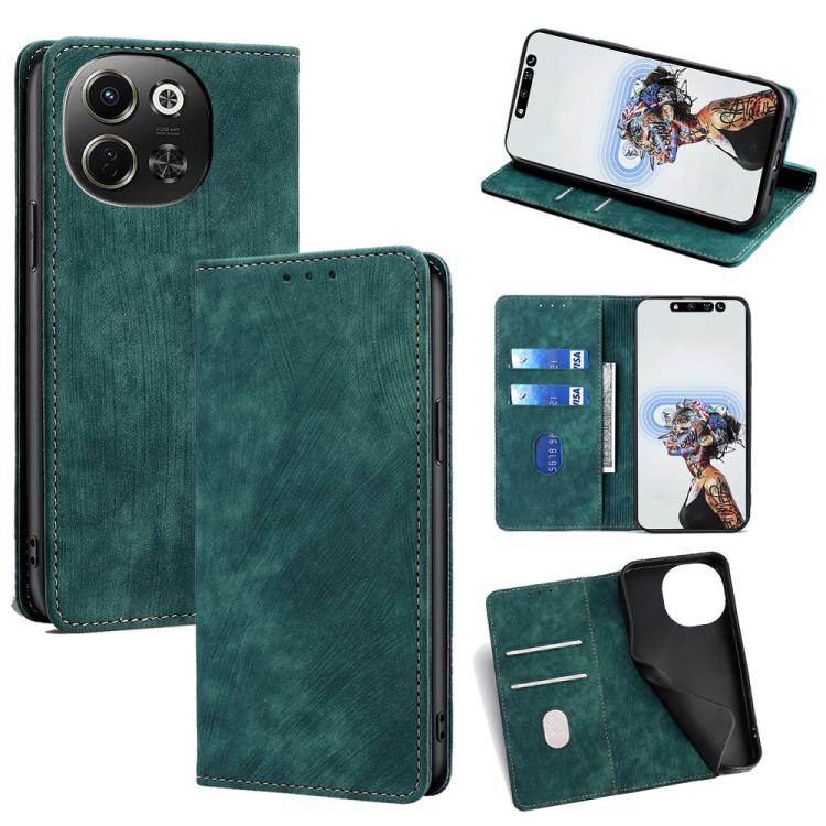 RFID Anti-theft Brush Magnetic Leather Phone Case, For Tecno Spark 30 4G, For Tecno Pova 6 Neo 5G, For Tecno Spark 30C 4G, For Tecno Camon 30 Premier 5G, For Tecno Pova 6 Neo 4G, For Tecno Camon 30 Pro 5G, For Tecno Camon 30, For Tecno Pova 5 Pro      ...