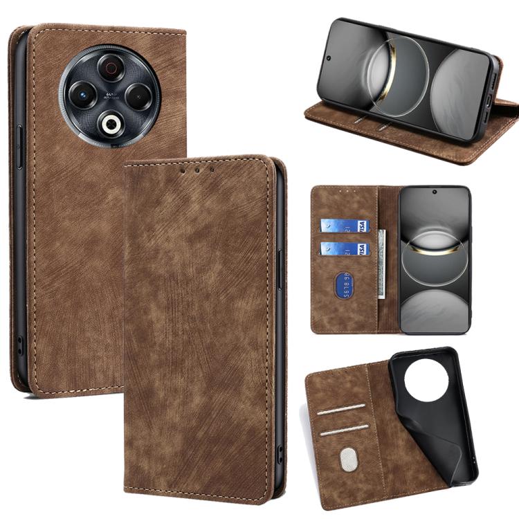 RFID Anti-theft Brush Magnetic Leather Phone Case, For Tecno Spark 30 4G, For Tecno Pova 6 Neo 5G, For Tecno Spark 30C 4G, For Tecno Camon 30 Premier 5G, For Tecno Pova 6 Neo 4G, For Tecno Camon 30 Pro 5G, For Tecno Camon 30, For Tecno Pova 5 Pro      ...