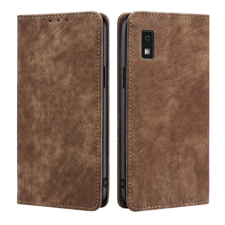 RFID Anti-theft Brush Magnetic Leather Phone Case, For Sharp Aquos R10, For Sharp Aqous wish5, For Sharp Aquos Wish4, For Sharp Aquos R9, For Sharp Aquos sense8, For Sharp Aquos R8 Pro SH-51D, For Sharp Aquos R8 SH-52D, For Sharp Aqous Wish 3