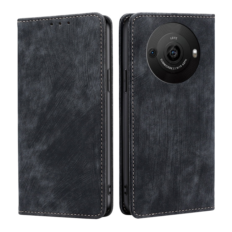 RFID Anti-theft Brush Magnetic Leather Phone Case, For Sharp Aquos R10, For Sharp Aqous wish5, For Sharp Aquos Wish4, For Sharp Aquos R9, For Sharp Aquos sense8, For Sharp Aquos R8 Pro SH-51D, For Sharp Aquos R8 SH-52D, For Sharp Aqous Wish 3