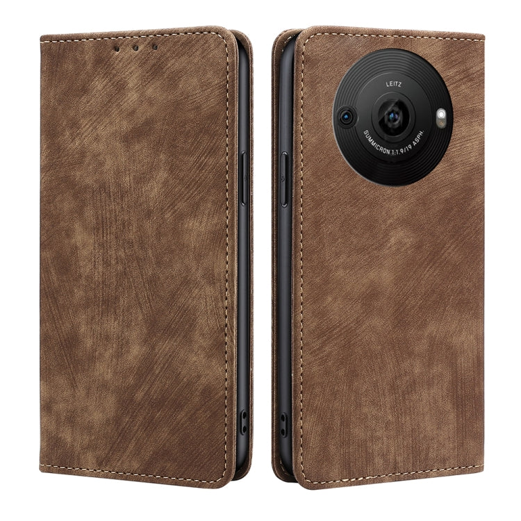 RFID Anti-theft Brush Magnetic Leather Phone Case, For Sharp Aquos R10, For Sharp Aqous wish5, For Sharp Aquos Wish4, For Sharp Aquos R9, For Sharp Aquos sense8, For Sharp Aquos R8 Pro SH-51D, For Sharp Aquos R8 SH-52D, For Sharp Aqous Wish 3