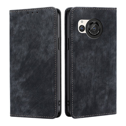 RFID Anti-theft Brush Magnetic Leather Phone Case, For Sharp Aquos R10, For Sharp Aqous wish5, For Sharp Aquos Wish4, For Sharp Aquos R9, For Sharp Aquos sense8, For Sharp Aquos R8 Pro SH-51D, For Sharp Aquos R8 SH-52D, For Sharp Aqous Wish 3