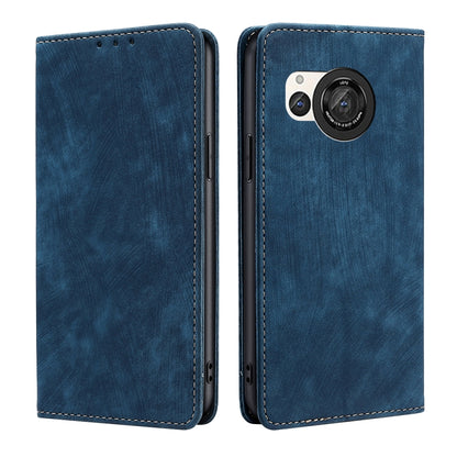 RFID Anti-theft Brush Magnetic Leather Phone Case, For Sharp Aquos R10, For Sharp Aqous wish5, For Sharp Aquos Wish4, For Sharp Aquos R9, For Sharp Aquos sense8, For Sharp Aquos R8 Pro SH-51D, For Sharp Aquos R8 SH-52D, For Sharp Aqous Wish 3