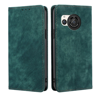 RFID Anti-theft Brush Magnetic Leather Phone Case, For Sharp Aquos R10, For Sharp Aqous wish5, For Sharp Aquos Wish4, For Sharp Aquos R9, For Sharp Aquos sense8, For Sharp Aquos R8 Pro SH-51D, For Sharp Aquos R8 SH-52D, For Sharp Aqous Wish 3
