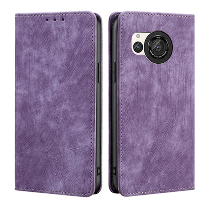 RFID Anti-theft Brush Magnetic Leather Phone Case, For Sharp Aquos R10, For Sharp Aqous wish5, For Sharp Aquos Wish4, For Sharp Aquos R9, For Sharp Aquos sense8, For Sharp Aquos R8 Pro SH-51D, For Sharp Aquos R8 SH-52D, For Sharp Aqous Wish 3