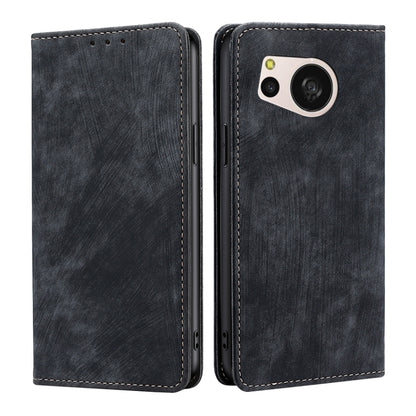 RFID Anti-theft Brush Magnetic Leather Phone Case, For Sharp Aquos R10, For Sharp Aqous wish5, For Sharp Aquos Wish4, For Sharp Aquos R9, For Sharp Aquos sense8, For Sharp Aquos R8 Pro SH-51D, For Sharp Aquos R8 SH-52D, For Sharp Aqous Wish 3