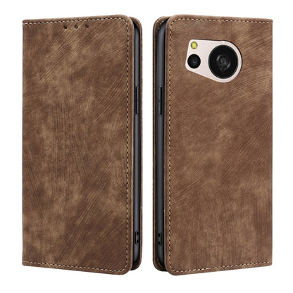 RFID Anti-theft Brush Magnetic Leather Phone Case, For Sharp Aquos R10, For Sharp Aqous wish5, For Sharp Aquos Wish4, For Sharp Aquos R9, For Sharp Aquos sense8, For Sharp Aquos R8 Pro SH-51D, For Sharp Aquos R8 SH-52D, For Sharp Aqous Wish 3