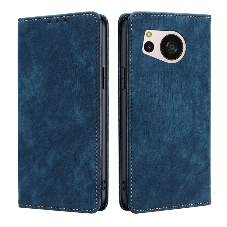RFID Anti-theft Brush Magnetic Leather Phone Case, For Sharp Aquos R10, For Sharp Aqous wish5, For Sharp Aquos Wish4, For Sharp Aquos R9, For Sharp Aquos sense8, For Sharp Aquos R8 Pro SH-51D, For Sharp Aquos R8 SH-52D, For Sharp Aqous Wish 3