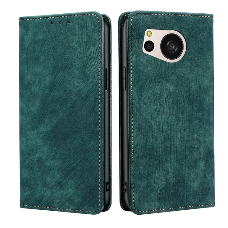 RFID Anti-theft Brush Magnetic Leather Phone Case, For Sharp Aquos R10, For Sharp Aqous wish5, For Sharp Aquos Wish4, For Sharp Aquos R9, For Sharp Aquos sense8, For Sharp Aquos R8 Pro SH-51D, For Sharp Aquos R8 SH-52D, For Sharp Aqous Wish 3