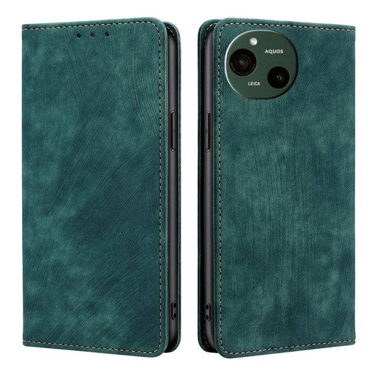 RFID Anti-theft Brush Magnetic Leather Phone Case, For Sharp Aquos R10, For Sharp Aqous wish5, For Sharp Aquos Wish4, For Sharp Aquos R9, For Sharp Aquos sense8, For Sharp Aquos R8 Pro SH-51D, For Sharp Aquos R8 SH-52D, For Sharp Aqous Wish 3