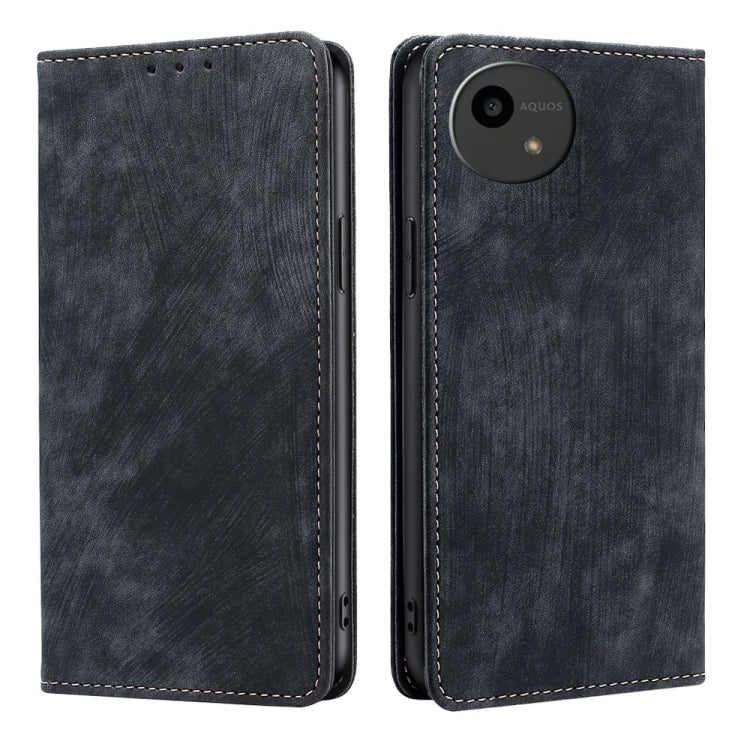 RFID Anti-theft Brush Magnetic Leather Phone Case, For Sharp Aquos R10, For Sharp Aqous wish5, For Sharp Aquos Wish4, For Sharp Aquos R9, For Sharp Aquos sense8, For Sharp Aquos R8 Pro SH-51D, For Sharp Aquos R8 SH-52D, For Sharp Aqous Wish 3